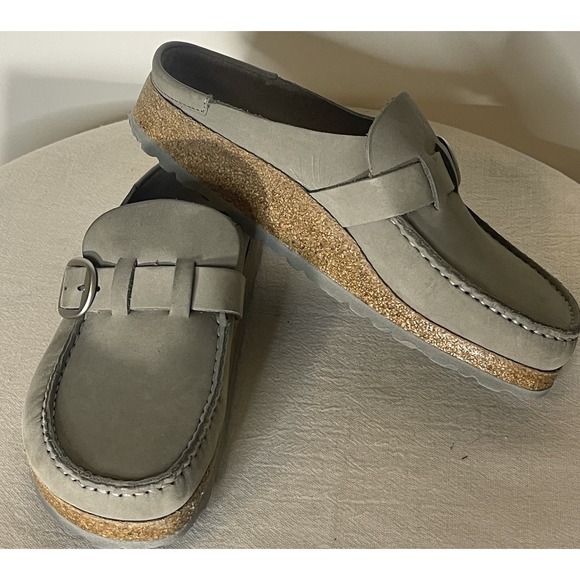 Birkenstock Buckley Clogs Women's US 6–6.5 Dove Gray New Buck Leather - Picture 2 of 9